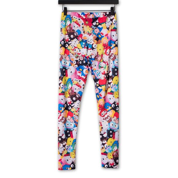 Sanrio Graphic Leggings Womens M Colorful Kawaii Cartoon Pants Gamer Cosplay - Picture 3 of 4